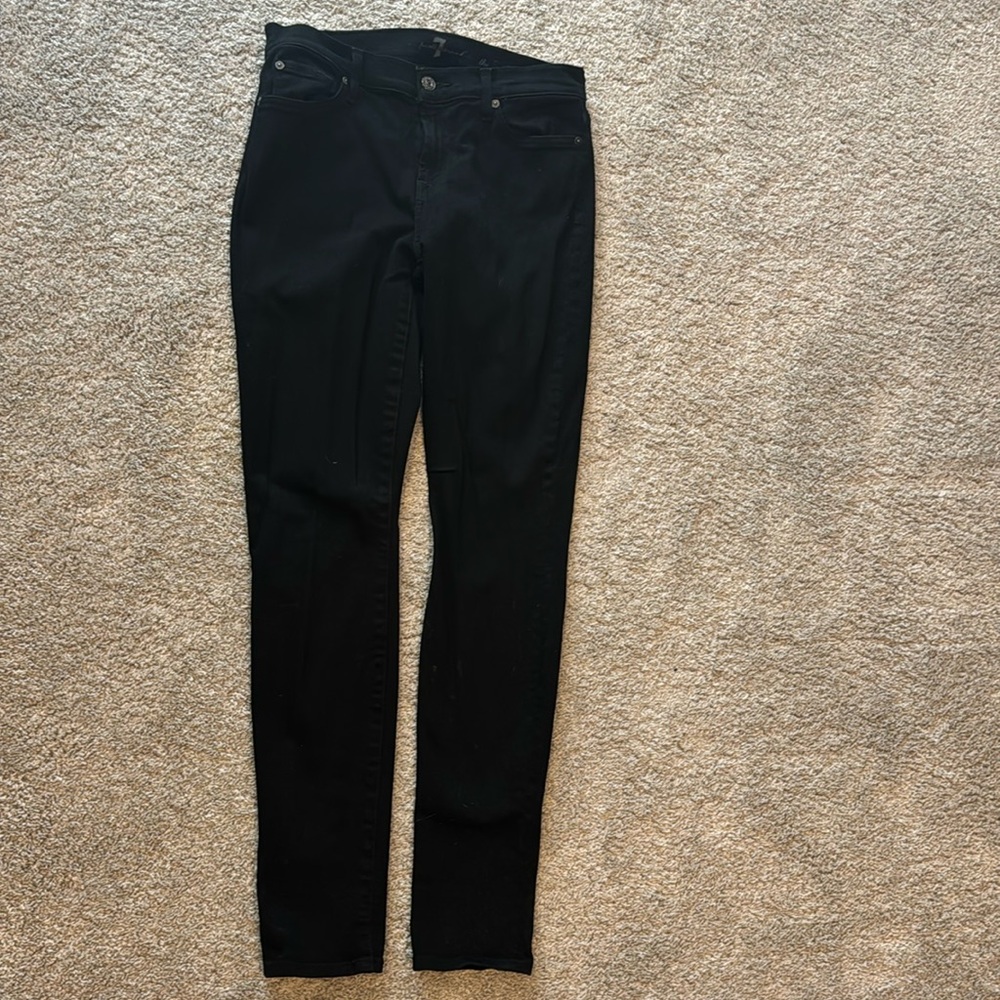 7 For All Mankind, Black The Skinny jeans, Size 28